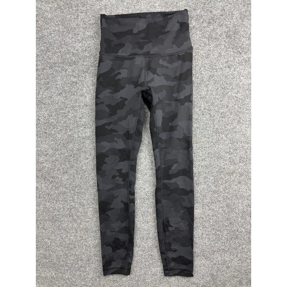 Lululemon Pants Womens 4 Black Camo‎ High Rise Leggings Yoga Athletic Gym